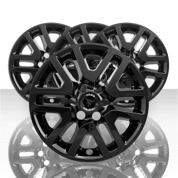 Set of 4 16" 6 "V" Spoke Wheel Skins for 14-19 Nissan Frontier SV - Gloss Black