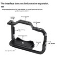 thumbnail image 4 of Full Camera Cage Rig Protective Frame Case for A6700 DSLR Camera Expansion Stabilizer Video Film Movie Making Bracket,1 x Camera Cage,Black, 4 of 8