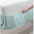 thumbnail image 2 of Nautical Bed Skirt, Continuous Starfish Mollusk Sea Shells in Pastel Tones Illustration, Elastic Bedskirt Dust Ruffle Wrap Around for Bedding Decor, 4 Sizes, Baby Blue and Multicolor, by Ambesonne, 2 of 2