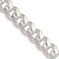 thumbnail image 1 of Sterling Silver 10.5mm Domed With Side D/C Curb Chain (24 X 10.5) Made In Italy qrc300-24, 1 of 5