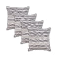 thumbnail image 2 of Laddha Home Designs Handwoven Chevron Striped Cotton Throw Pillow Cover - 18" - Gray - Set of 4, 2 of 9