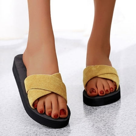 

Gubotare House Slippers For Women Womens Shower Sandals Bathroom Slippers Non Slip Indoor Sandals Yellow 7
