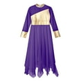 thumbnail image 4 of YONGHS Kids Girls Metallic Long Sleeve Praise Lyrical Dance Dress, 4 of 5
