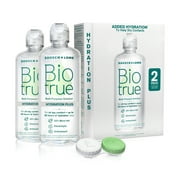 Biotrue Hydration Plus Eye Contact Lens Solution and Cleaner with Lens Case, 10 fl oz, 2 Pack