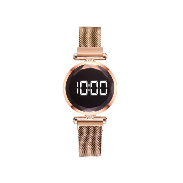 2020 Nuevo Reloj Mujer Con Correa Aleación Magnética LED Lujo Reloj Digital Oro Rosa Reloj Cuarzo Con Pantalla Táctil para Mujer Reloj para Mujer XR4294 (oro Rosa) Oro Rosa