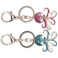 thumbnail image 2 of Llavero con diamantes de imitación Ticfox en forma de pulpo azul rosa rojo 2 piezas, 2 of 14