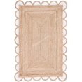 thumbnail image 1 of Scalloped Jute Rug (White, 4x6 ft), 1 of 8