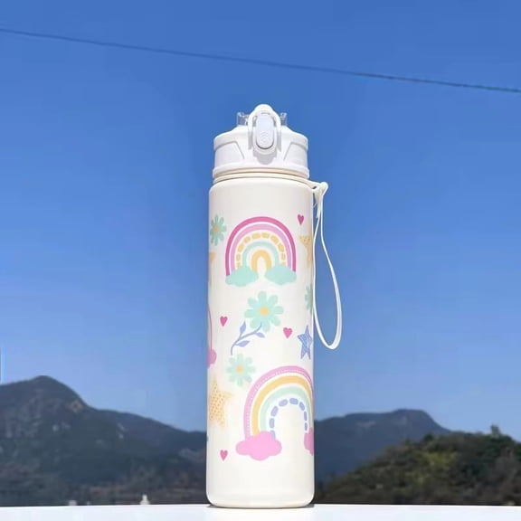 750ml Dinosaur Water Bottle For Kids Water Sippy Cup With Silicone Straw Leakproof Plastic Water Bottles Summer Kids Water Cup