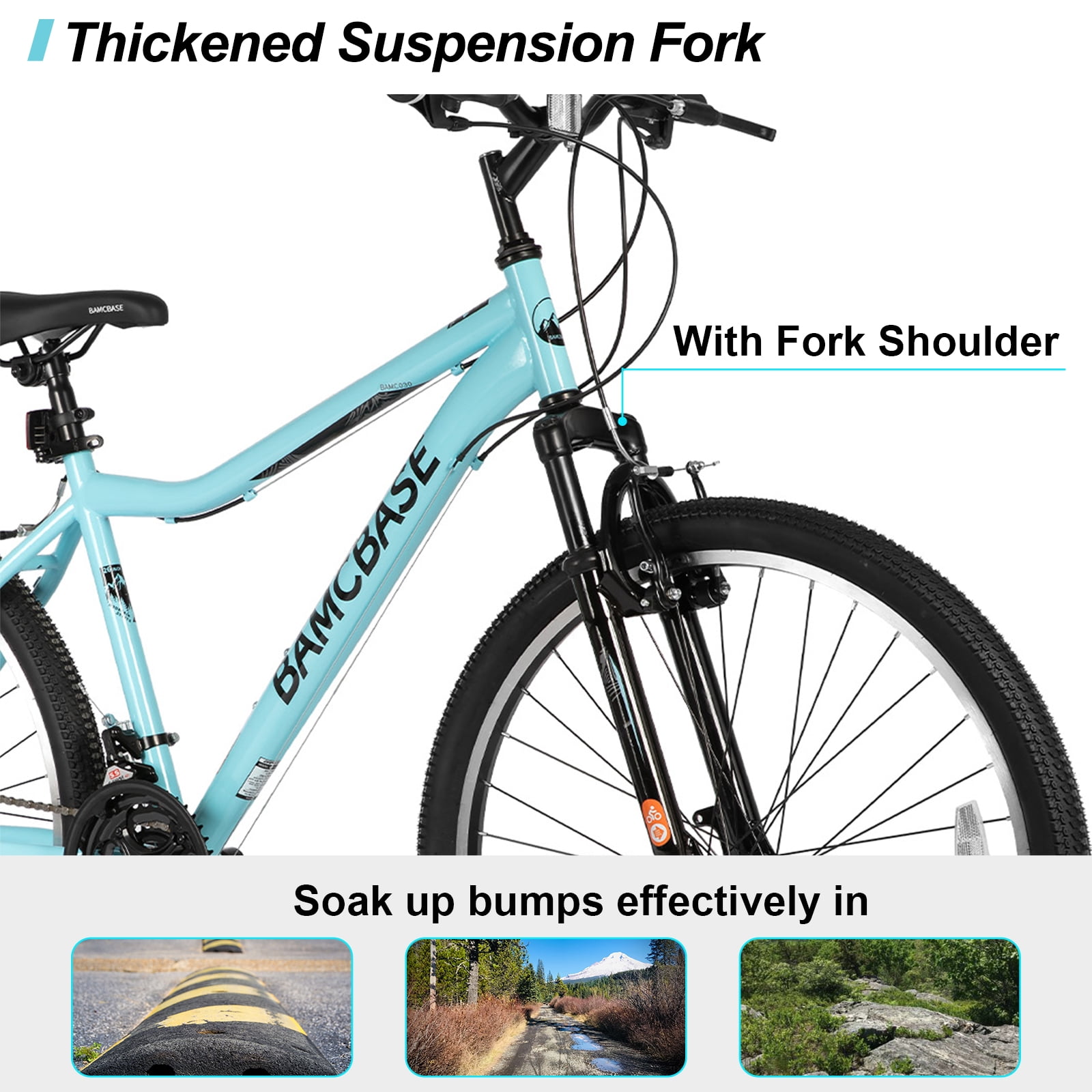 Hiland Women 26 Inch Mountain Bike, Mens and Womens Bicycle with 21 Speed, High-Carbon Steel Frame Mountain Bicycle, Sport MTB for Men Adult