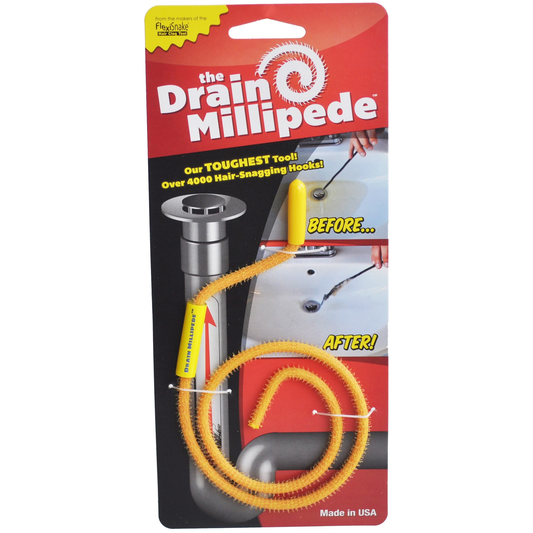 FlexiSnake Drain Millipede Hair Clog Tool for Drain Cleaning FSMPD - The  Home Depot