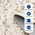 thumbnail image 2 of Floral Kitchen Rugs 2x6, Washable Non Slip Distressed Print Entryway Mat Ultra Thin Low Pile Runner Rug for Hallway Laundry Bathroom, Beige, 2 of 8
