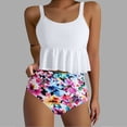 thumbnail image 1 of Karight Swim Suits for Women 2026 Tummy Control Womens Swimsuits High Waisted Two Piece Ruffled Tank Top Floral Modest Swimwear, 1 of 4