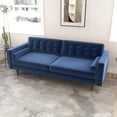 thumbnail image 5 of Kearney Mid Century Modern Furniture Style Navy Blue Velvet Living Room Couch, 5 of 6