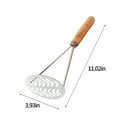 thumbnail image 3 of Wooden Handle Stainless Steel Potato Smasher, Handheld Kitchen Utensil Masher, Multifunctional Cooking Tool for Mashing Potatoes, Vegetables, Fruits, Beans, Hard-Boiled Eggs, 3 of 7