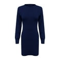thumbnail image 6 of Prolriy Sweater Dresses for Women 2024 Trendy Women's Casual Turtleneck Long Sweater Dress Women Turtleneck Long Sleeve Knit Stretchable Elasticity Slim Sweater Bodycon Womens Sweater Dress Blue1 XXL, 6 of 6