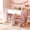 White+Pink+MDF+Full, variant on HMYG Full Loft House Bed with Playhouse Storage,Modern Wood Cabin Bed for /,White+Espresso