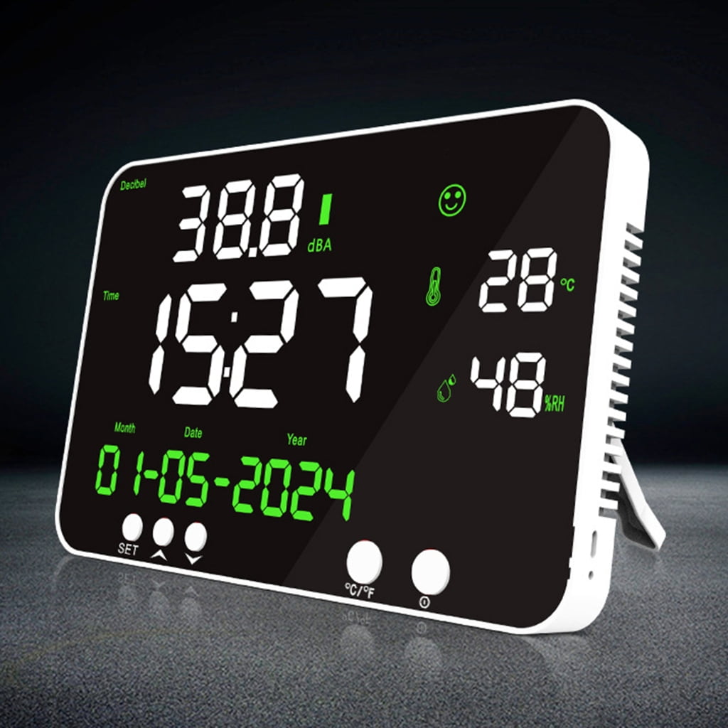 Zeiwohndc Small Temperature & Humidity Meter ABS Air Quality Monitors for Household