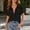 Black, variant on WRFWUL Womens Ribbed Knit Short Sleeve Shirts Stretchy Slim Fit V Neck Collared Summer Business Casual Office Blouses