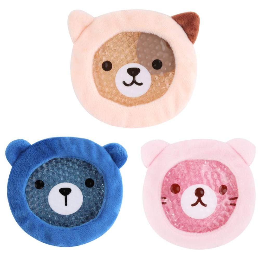 FOMI Premium Kids Hot Cold Ice Packs  3 Pack  Soft Colorful Sleeves  Fun Animal Designed Children Gel Bead Wrap  Pain Relief for Kids Boo Boos, Fever, Wisdom Teeth, Tired Eyes, Headaches