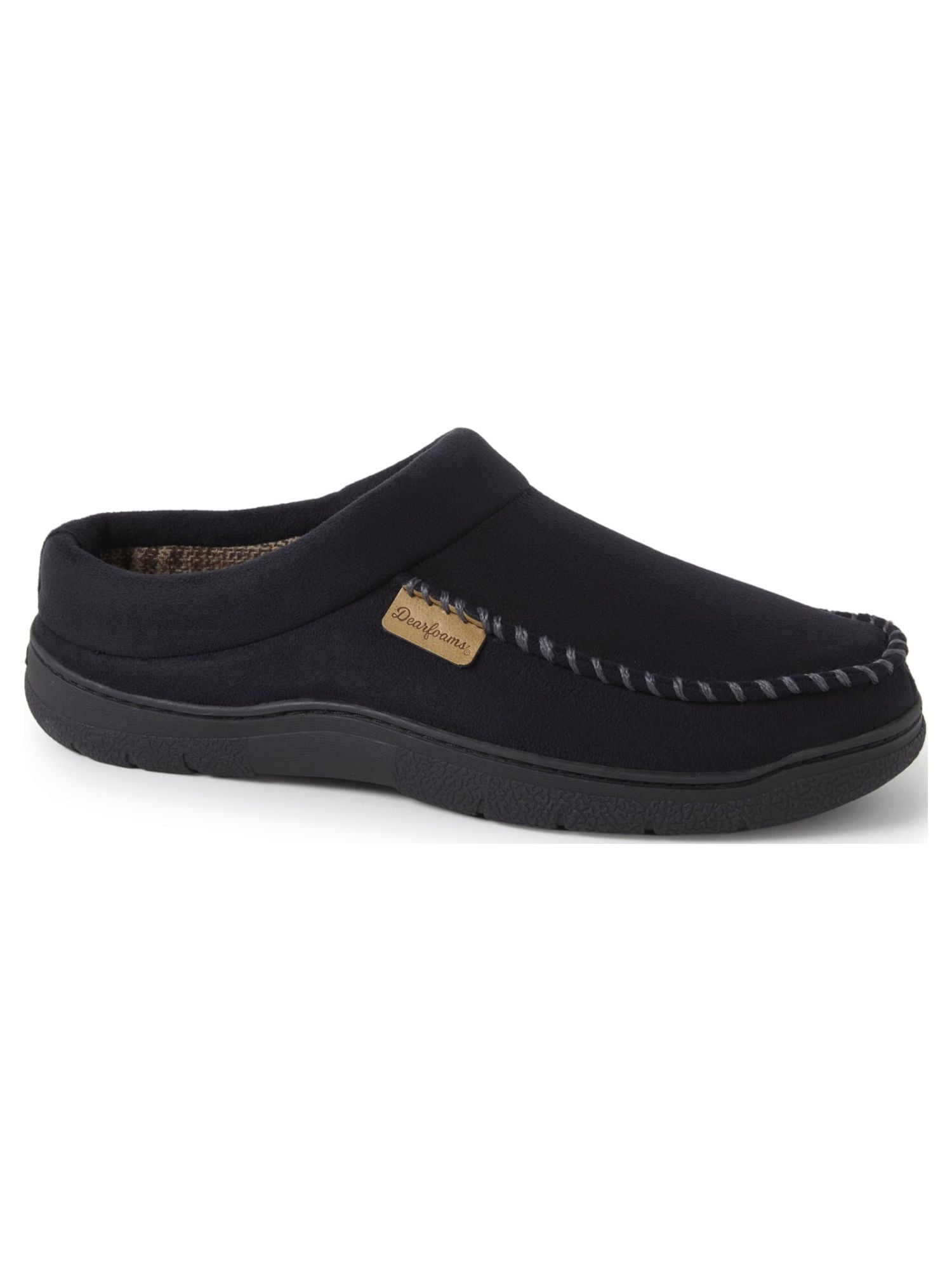 DF by Dearfoams Men's Seth Microsuede Moc Toe Clog Slippers