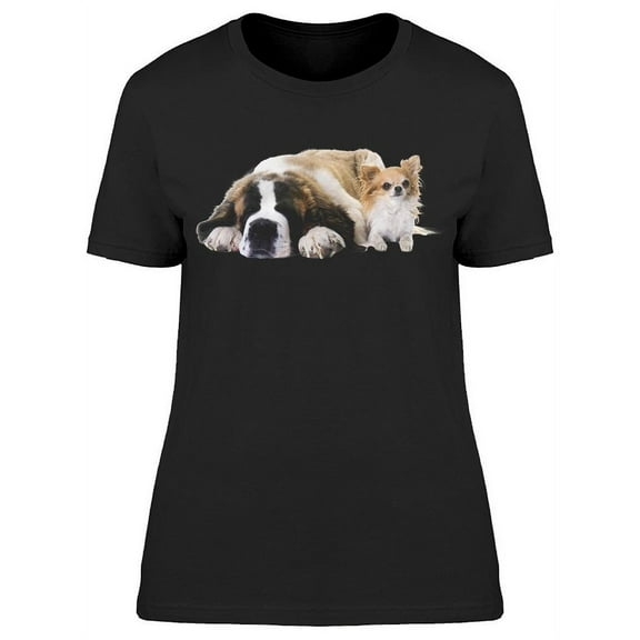 Relaxed St Bernard And Chihuahua T-Shirt Women -Image by Shutterstock, Female Small