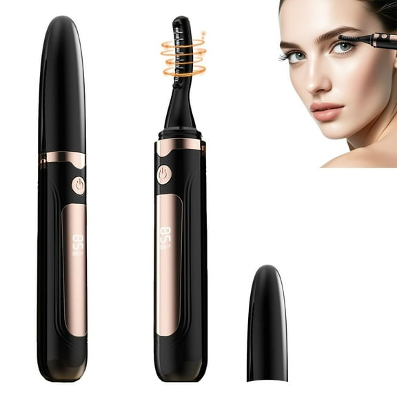 2025 Heated Eyelash Curler-USB Rechargeable Electric Eyelash Curler- Eyelash Curlers Heated 4 Temperature Modes Fast Heat Up Within 3s - 24 Hours Long Lasting- with Led Display for Women Girls(Black)