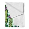 thumbnail image 2 of Hamsa Soft Flannel Fleece Throw Blanket, Nature Theme Hamsa Hand with Lotus Flower Motif in the Palm Tribal Graphic, Cozy Plush for Indoor and Outdoor Use, 50" x 60", Green Purple, by Ambesonne, 2 of 5