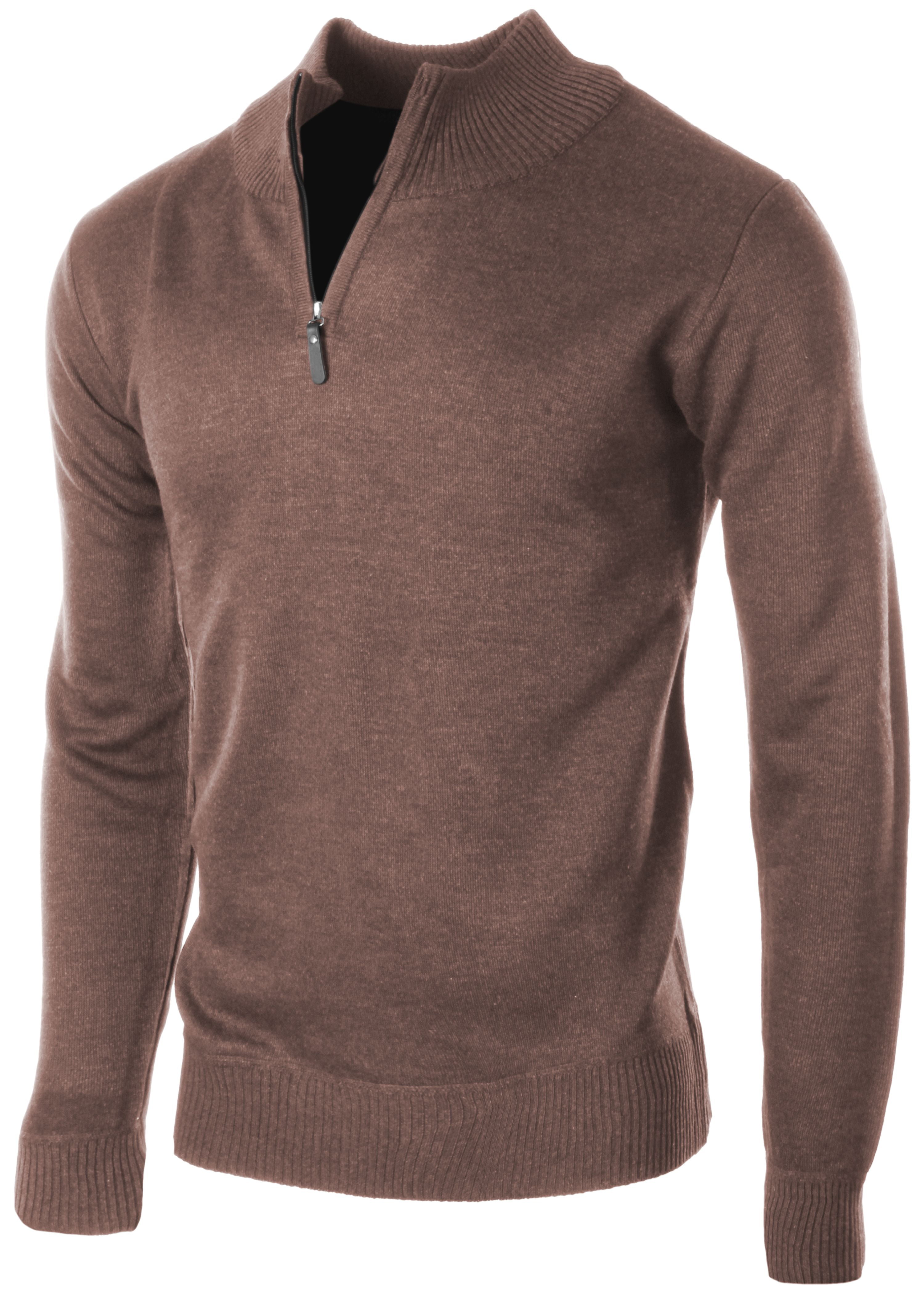 DressU Mens Semi-high Collar Oversize Business Top Pullover Sweater