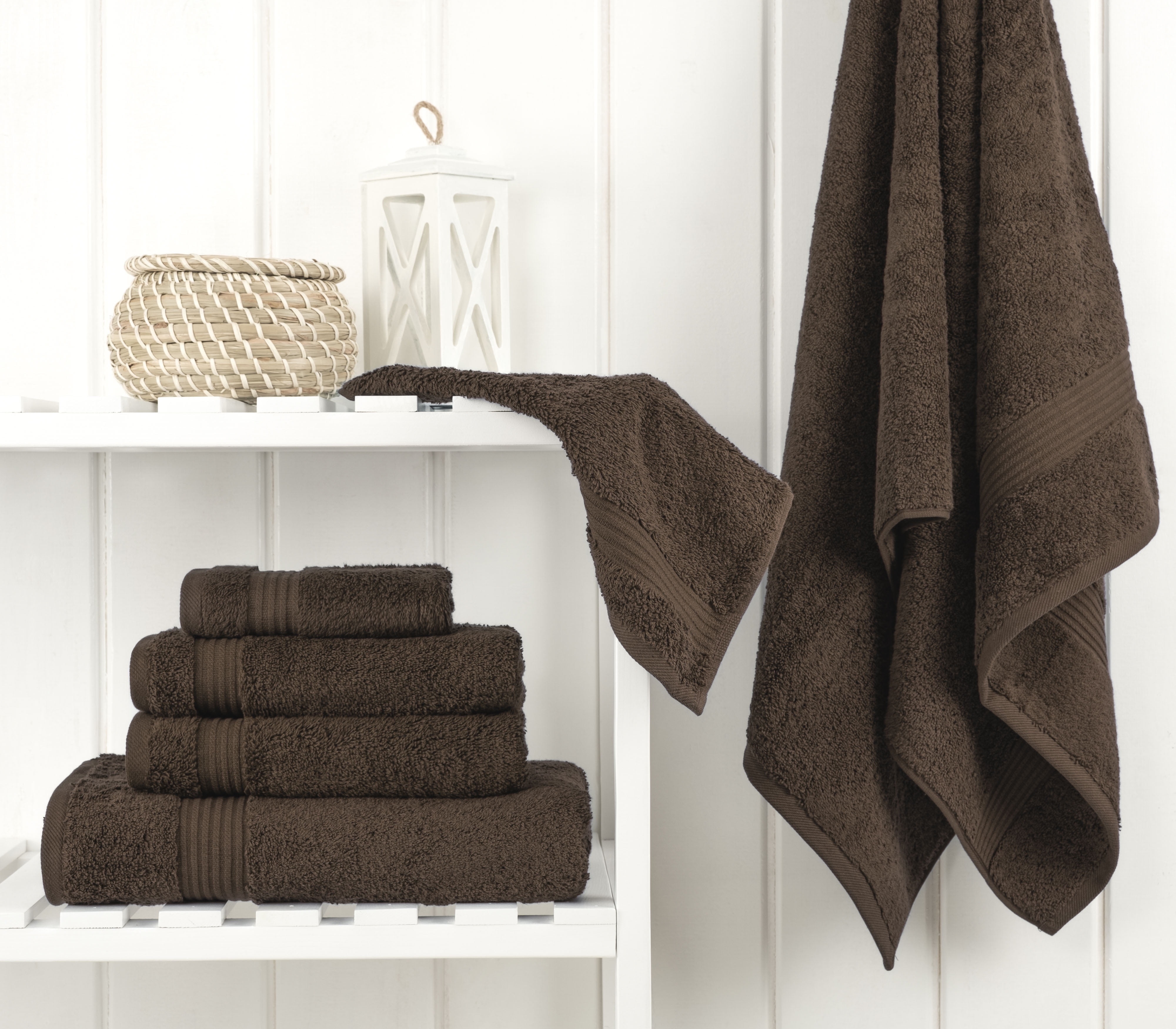 Cotton Paradise 100% Cotton 6 Piece Towel Set, Soft Absorbent Quick Dry Towels for Bathroom, Brown