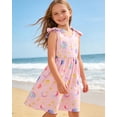 thumbnail image 4 of Aideaone Girls Dresses Sleeveless Summer Dress Bowknot Strap Stripe V Neck Sundress 3-10T, 4 of 7