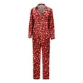 thumbnail image 2 of Christmas Pajamas Family Silk Pajamas Long Sleeve Button down Festival Party Sleepwear Christmas Family Outfits Christmas Pjs Womens, 2 of 6