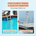 thumbnail image 3 of VEVOR Aluminum Dock Ladder Flip-Up Boat Dock Ladder 5 Steps with 350lbs Load, 3 of 9