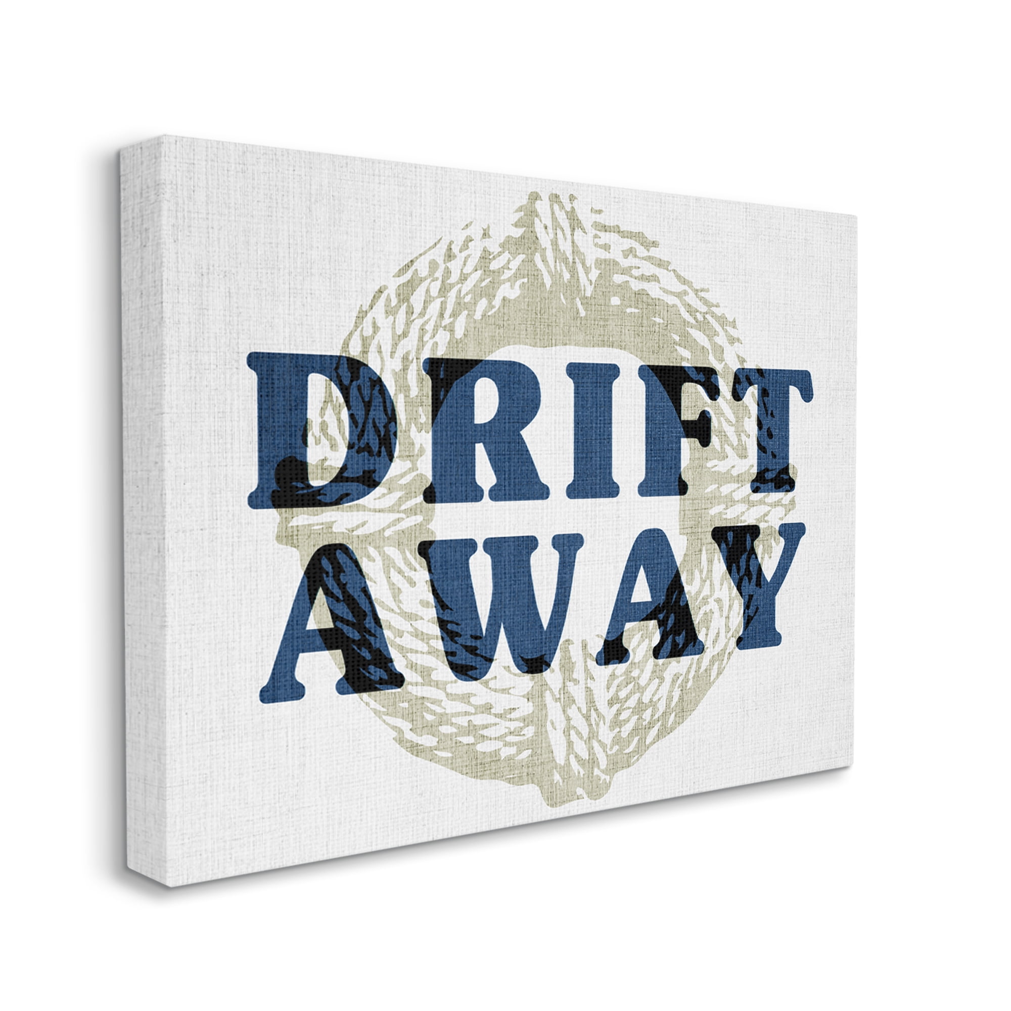 Stupell Industries Drift Away Maritime Phrase Nature Painting Gallery Wrapped Canvas Art Print Wall Art, 20 x 16
