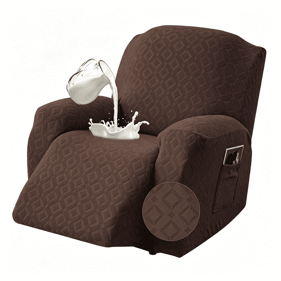 ARLAJO Waterproof Recliner Chair Cover,Xl-1 Seat Couch Cover,Chocolate | Stretch Reclining Sofa Cover with Pockets,Washable Lazy Boy Recliner Slipcover,Leakproof Couch Protector for Kid,Pet