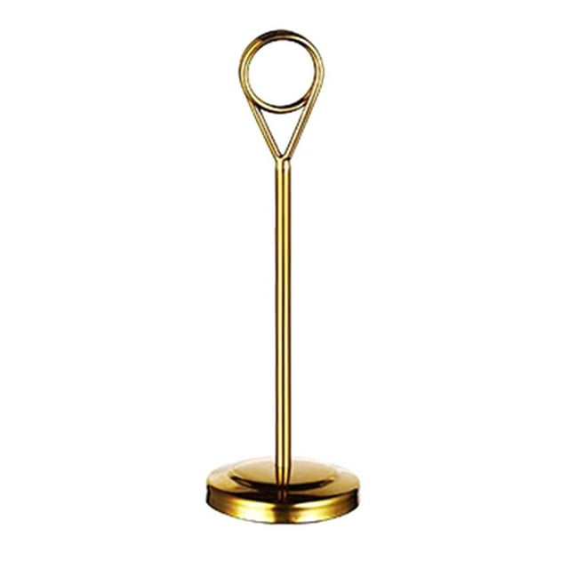 Abbracc Stainless Steel Table Number Holder Sign Holder for Hotel Golden Golden 15cm