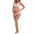 thumbnail image 2 of INSPIRE CHIC Women's Ice Silk Ribbed V-Shaped Low Rise Maternity Briefs Color Patchwork Pregnancy Panties 2 Packs XL 1 Pink 1 Beige, 2 of 4