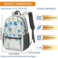 thumbnail image 4 of 17 Inch Lightweight Backpack,PVC Waterproof Oxford Fabric, Ergonomically Designed, with Large Capacity, Floral Flowers Print, 4 of 5