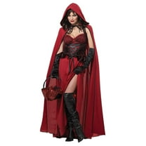Dark Red Riding Hood Women's Halloween Fancy-Dress Costume for Adult, L