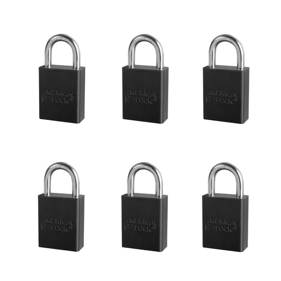 American Lock A1105KA Black Padlock with 1 1/2" Solid Aluminum Body 1" Shackle