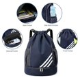 thumbnail image 2 of Waterproof Drawstring Backpack Sports Gym Bag With Shoes Compartment, Waterproof Draw String Back Bag For Men Women, 2 of 5