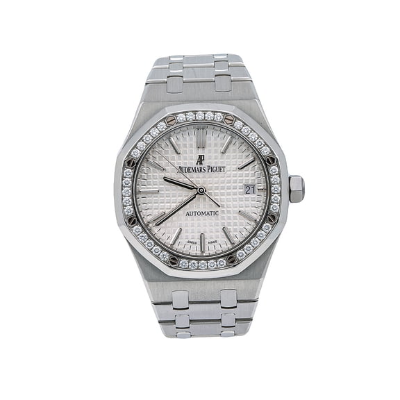 Pre-Owned Audemars Piguet Royal Oak 15451ST 37mm White Dial With Stainless Steel Bracelet