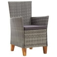 thumbnail image 3 of vidaXL Patio Dining Set Outdoor Dining Table and Chairs Rattan and Wood Gray, 3 of 6