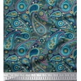 thumbnail image 1 of Soimoi Polyester Crepe Fabric Floral & Paisley Print Sewing Fabric Yard 42 Inch Wide, 1 of 5