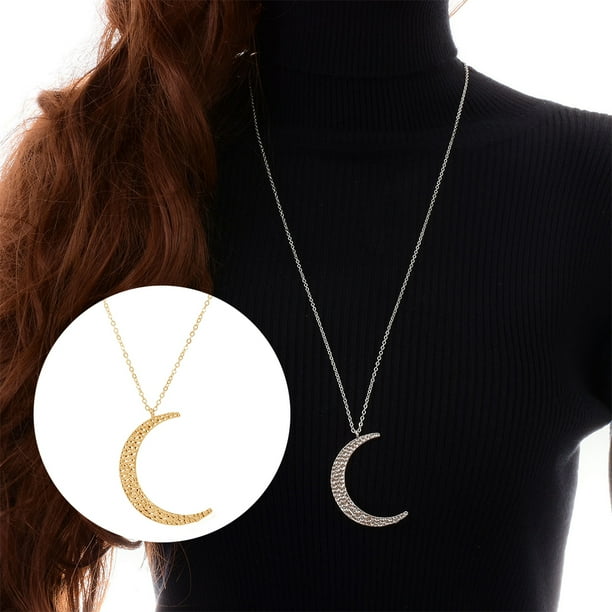 Chain Necklace Exquisite Adjustable Moon Gold Silver Long Chains Long