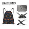 thumbnail image 4 of Zufioo Mexican Flower Sports Cinch Sack Gym String Bags Machine Washable Heavy Duty String Backpack for Men Women-Medium, 4 of 6