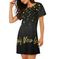 thumbnail image 2 of Easygdp Happy New Year Camisón de manga corta para mujer, informal, estampado, 2 of 6