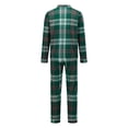 thumbnail image 3 of Family Matching Christmas Pajamas Set with Dog Green Red Plaid Button Down Long Sleeve Sleepwear, 3 of 10