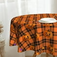 thumbnail image 2 of Halloween Round Table Cloths 60 inch Pumpkin Circular Tablecloth Orange Buffalo Plaid Circle Table Cloths for Dining Tables Decoration Ollipop Candy Fall Autumn, 2 of 6