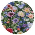 thumbnail image 3 of Floral Colorful Flower Washable Round Rug -Circle Area Rugs for Nursery Bedroom, Vintage Non Slip Non Shedding Low Pile Carpet for Living Room Coffee Table Entryway, 3 of 6