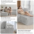thumbnail image 5 of 130" Modular Sectional Sofa, Gray Cloud Boneless Sofa, Couches For Living Room, Striped Corduroy Upholstered 4-Seater Sofa With Pillow Back And Square Arms, 5 of 11